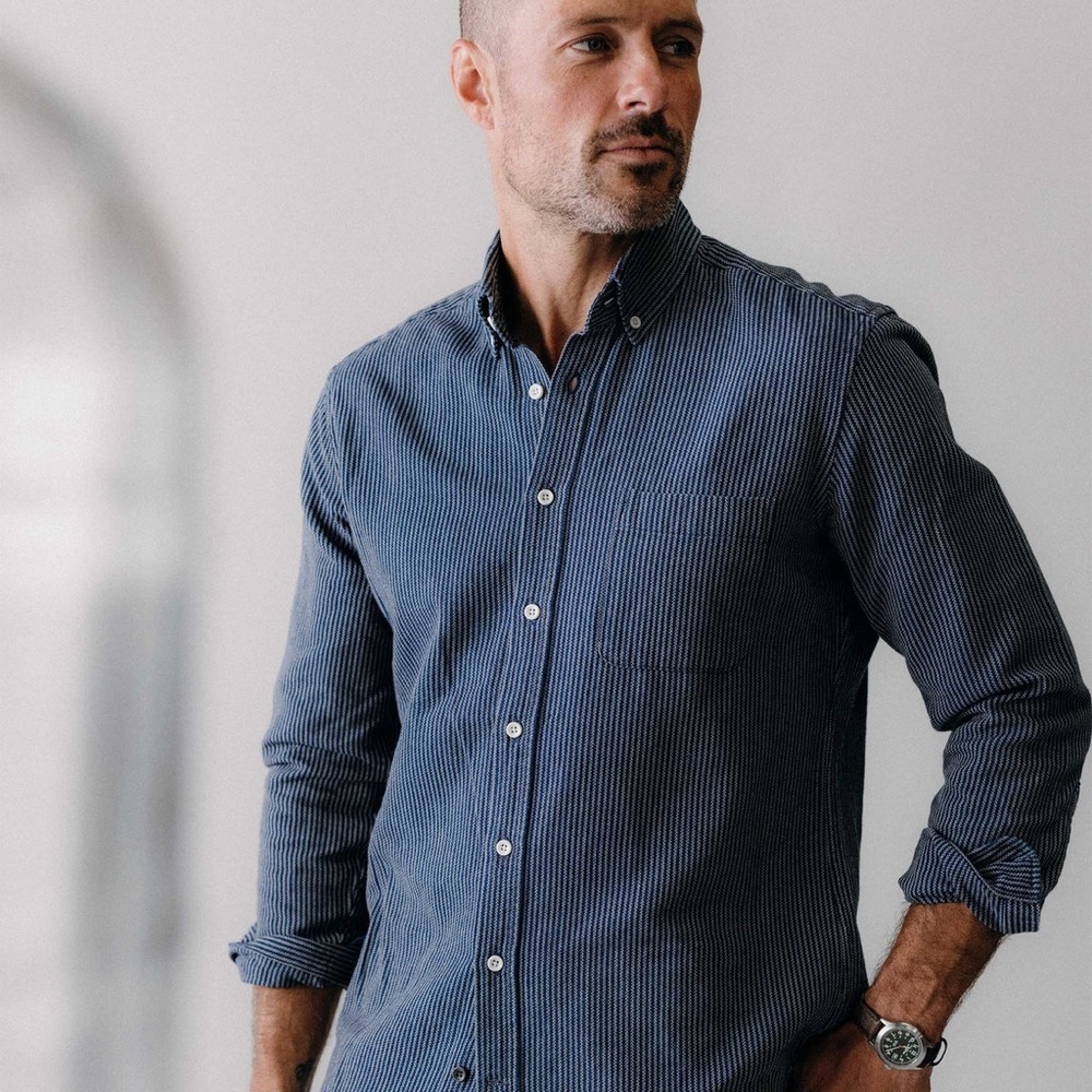 Taylor Stitch Blue Casual Button Down Shirt